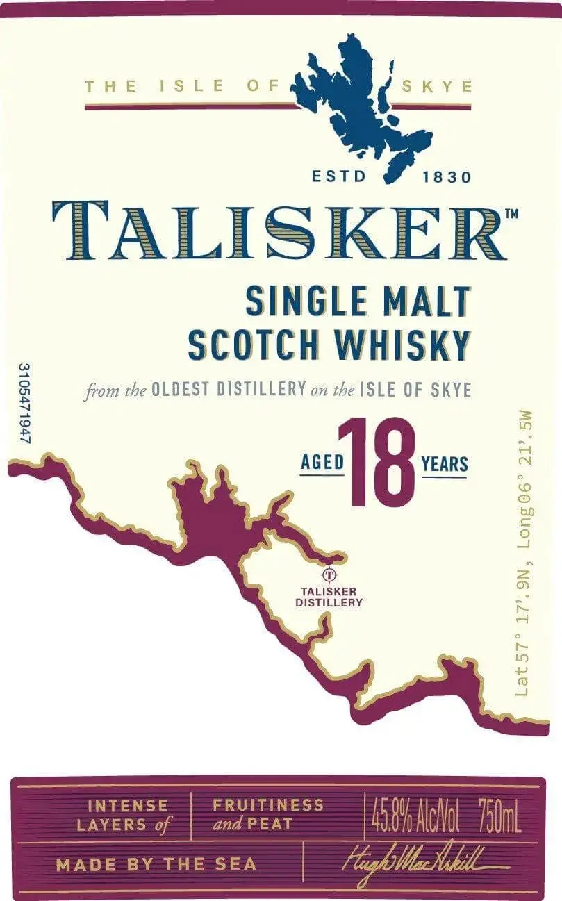 Talisker 18 Year Old Single Malt Scotch Whisky