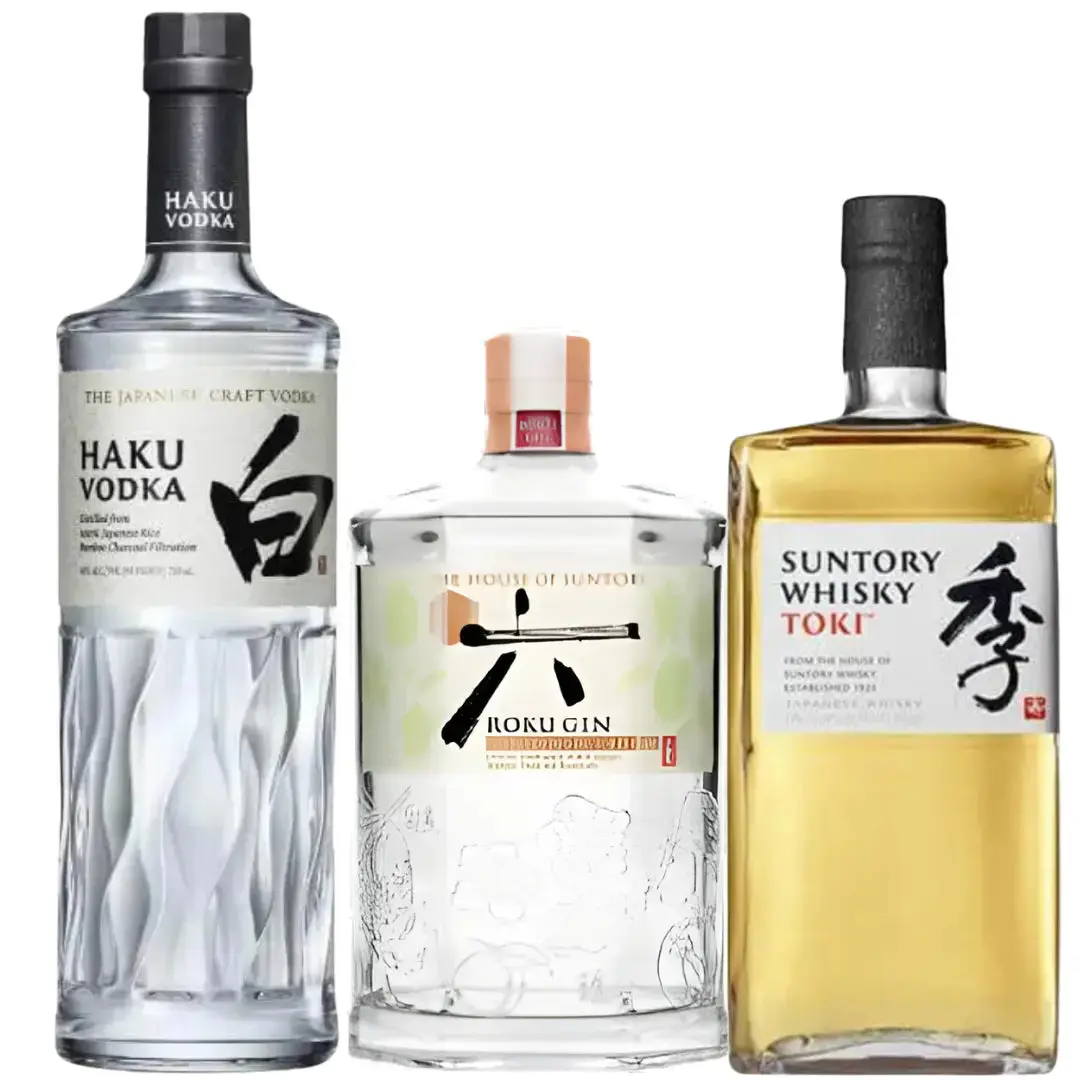 Taste of Japan Bundle: Roku Gin Minori Select, Haku Vodka & Suntory Toki Japanese Whisky