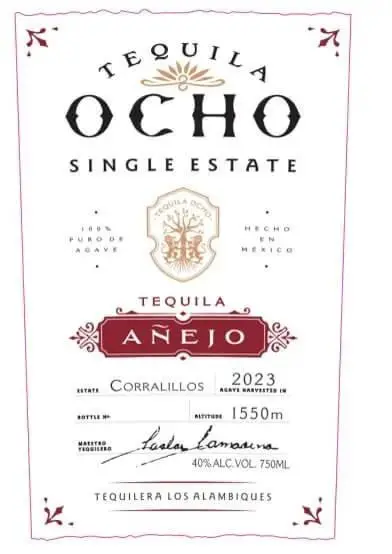 Tequila Ocho Añejo Single Estate Corralillos 2023