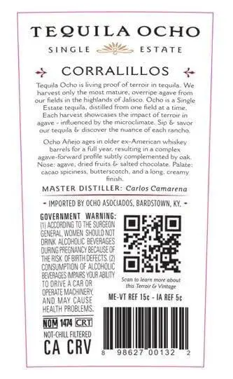 Tequila Ocho Añejo Single Estate Corralillos 2023 - Image 2