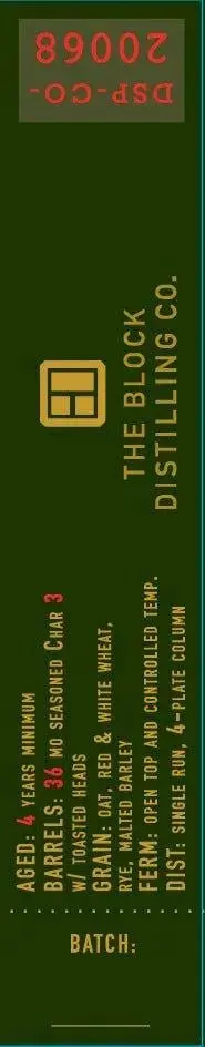 The Block Distilling Co. Four Grain Straight Whiskey Bottled in Bond 750ml - Image 2