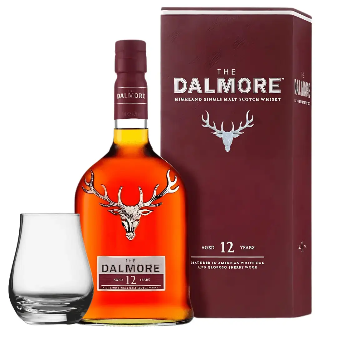 The Dalmore 12 Year Old Highland Single Malt Scotch Whisky with Spey Dram Glass