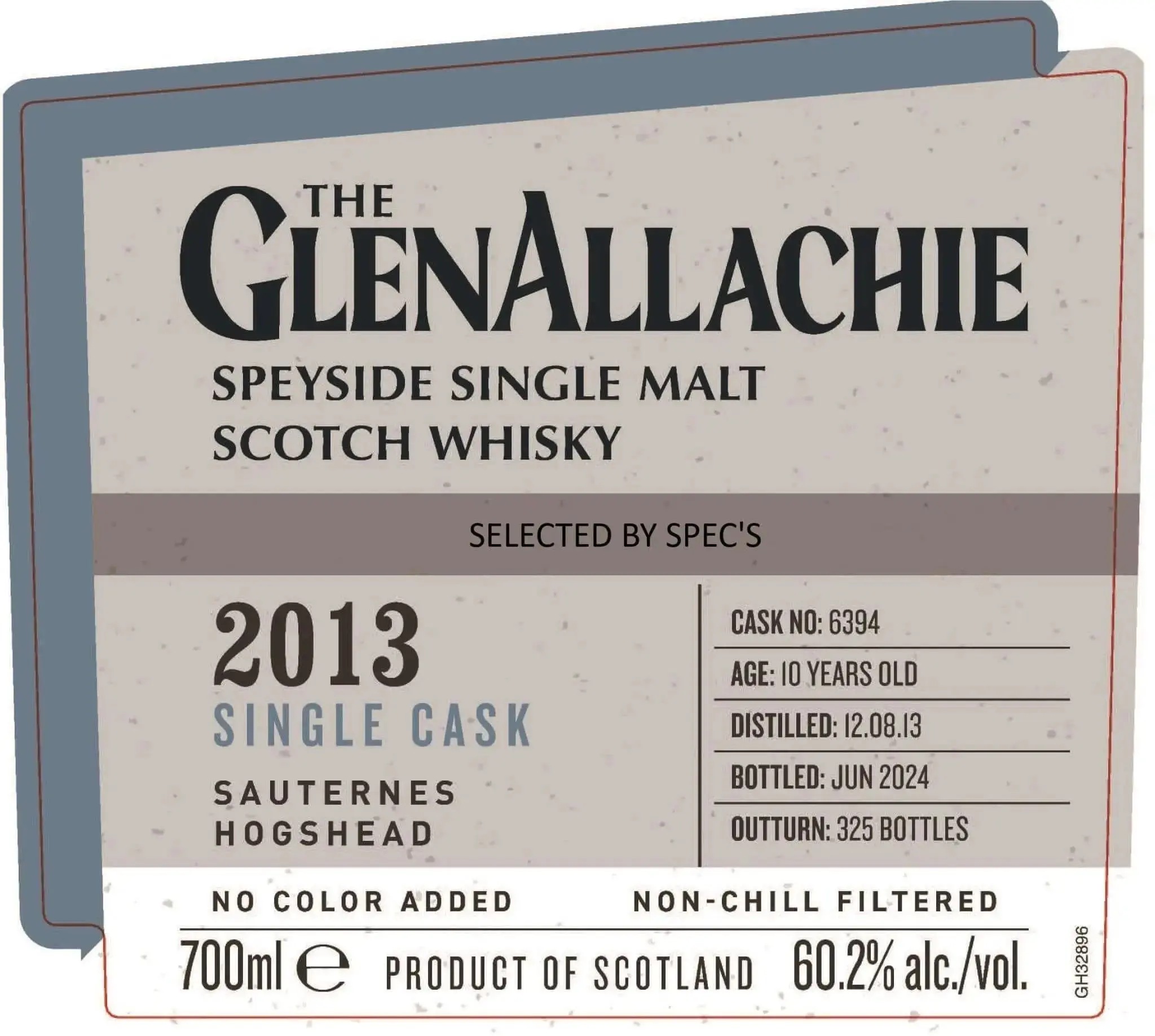 The GlenAllachie 2013 Single Cask Sauternes Hogshead 10 Year Old
