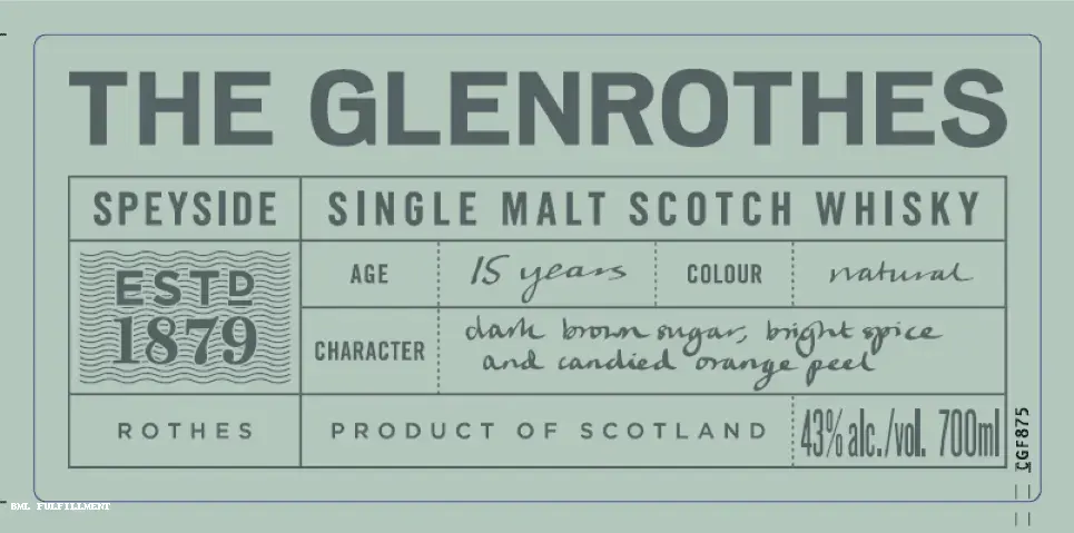 The Glenrothes 15 Year Old Speyside Single Malt Scotch Whisky