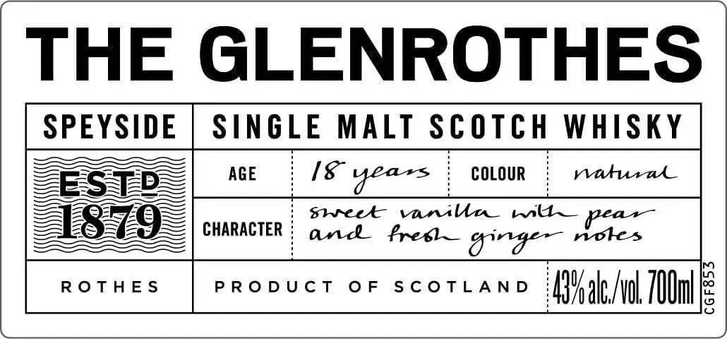 The Glenrothes 18 Year Old Speyside Single Malt Scotch Whisky