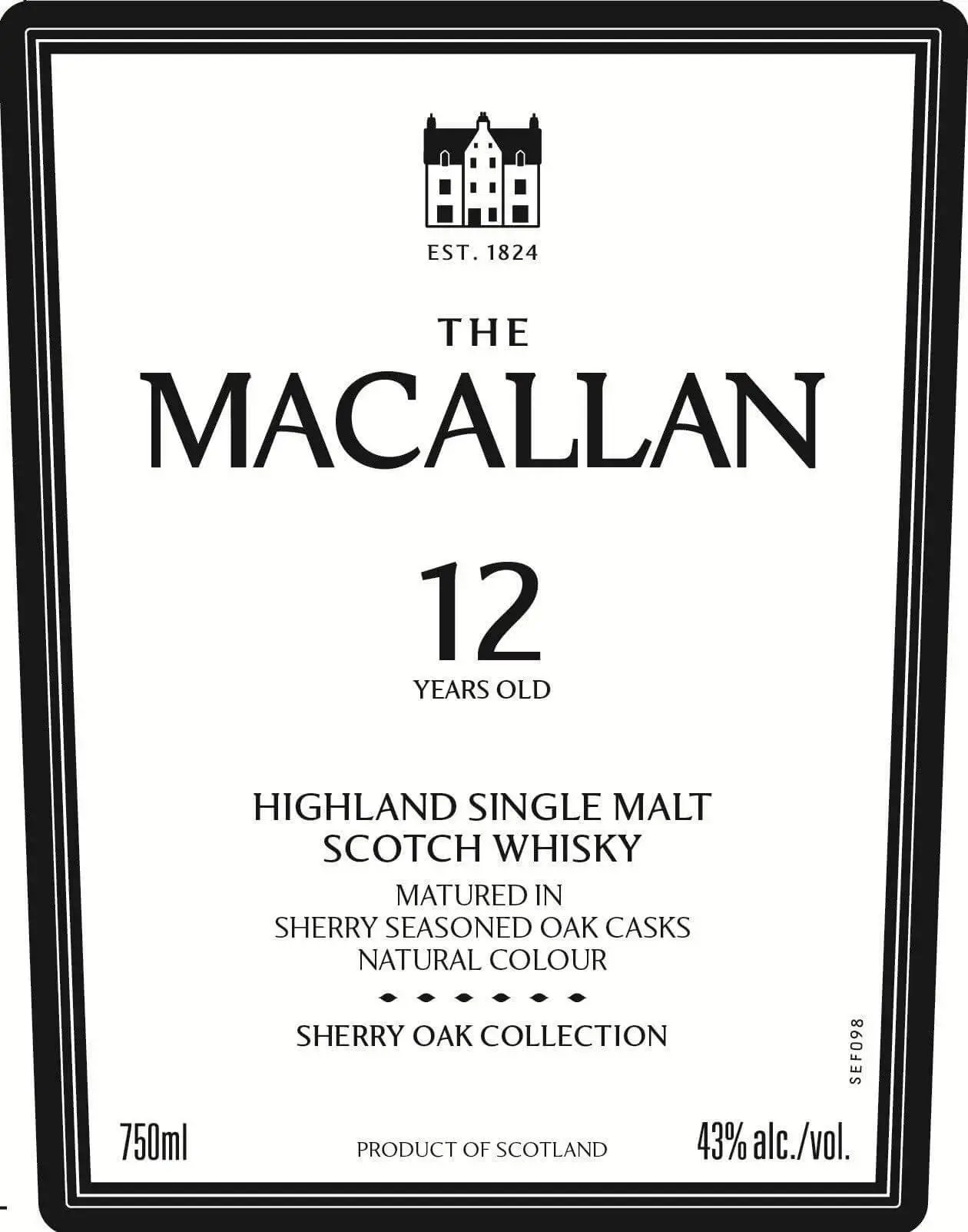The Macallan 12 Year Old Sherry Oak – 750ml