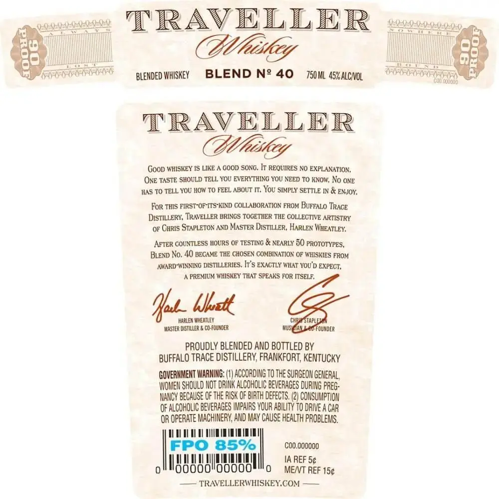 Traveller Whiskey by Chris Stapleton 750mL - Image 2