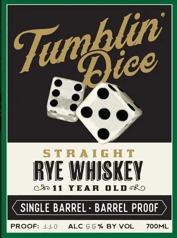 Tumblin' Dice 11 Year Old Straight Rye Whiskey