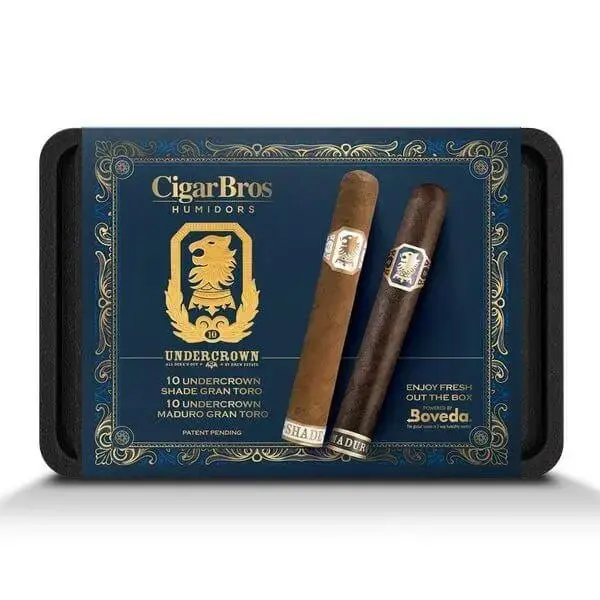 Undercrown 20 Premium Cigars Set + Personal Humidor by CigarBros
