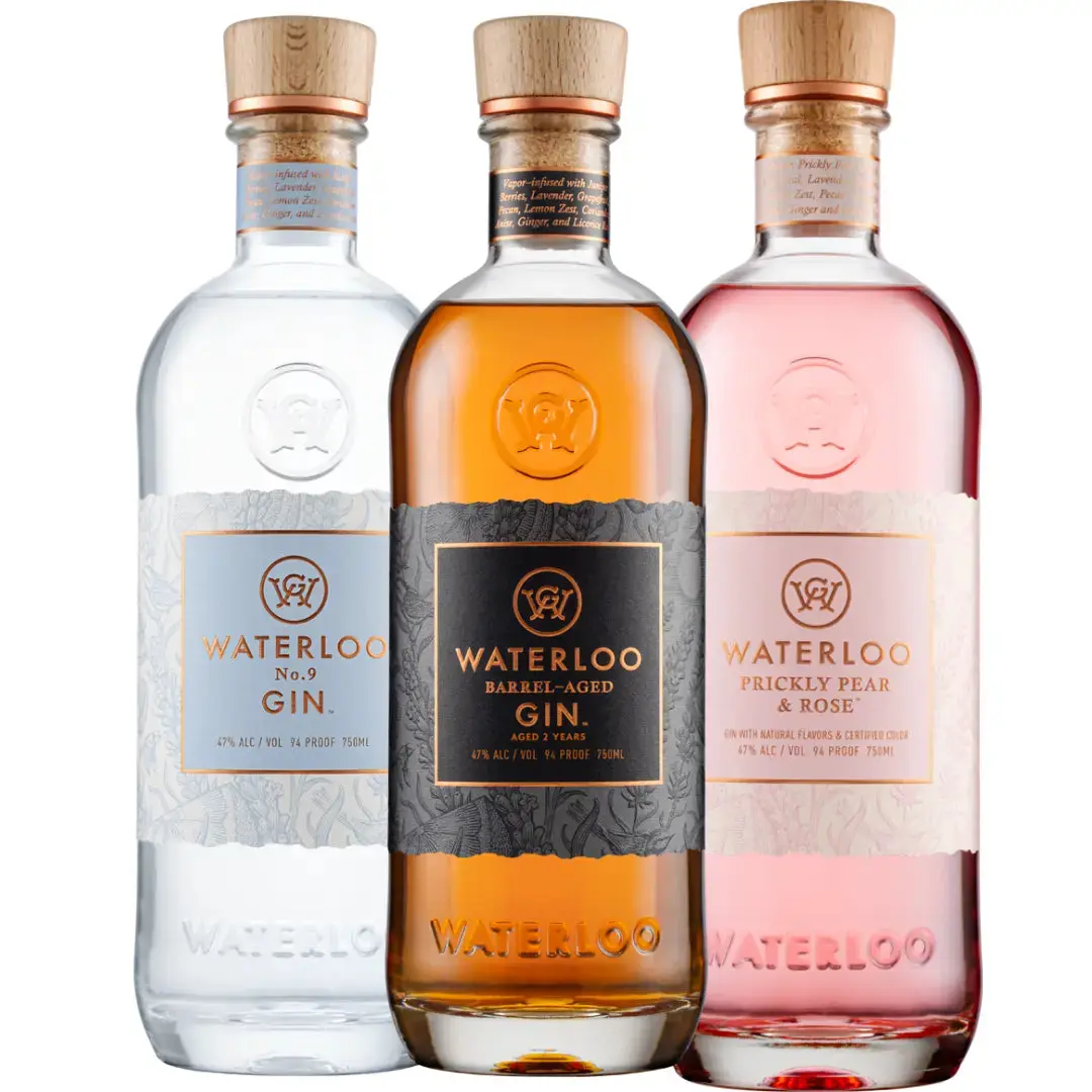 Waterloo Gin Bundle: Barrel-Aged, No.9, and Prickly Pear & Rose
