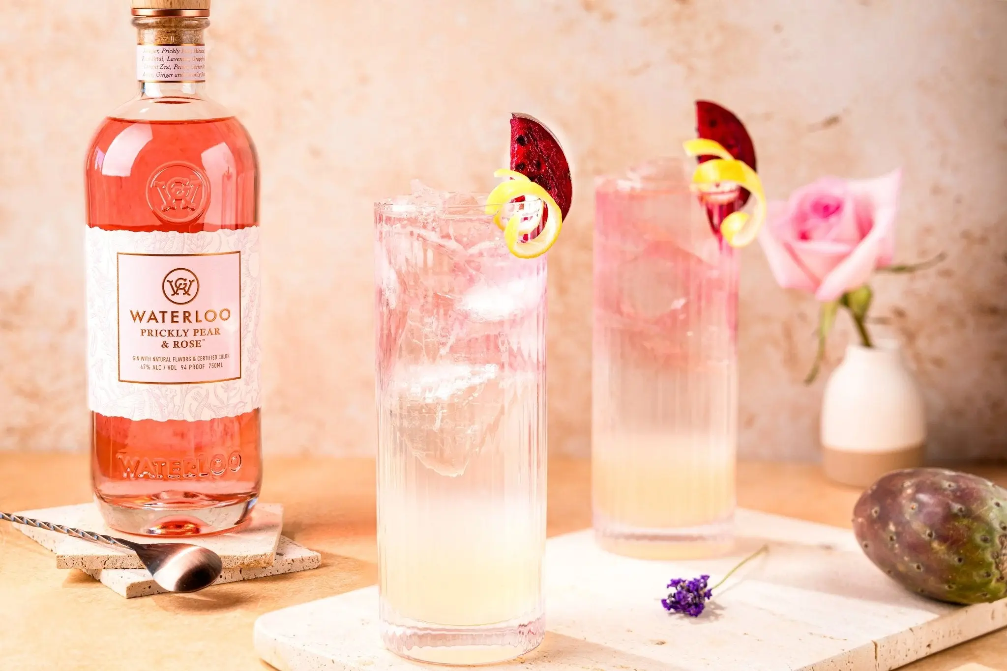 Waterloo Prickly Pear & Rose Gin - Image 5