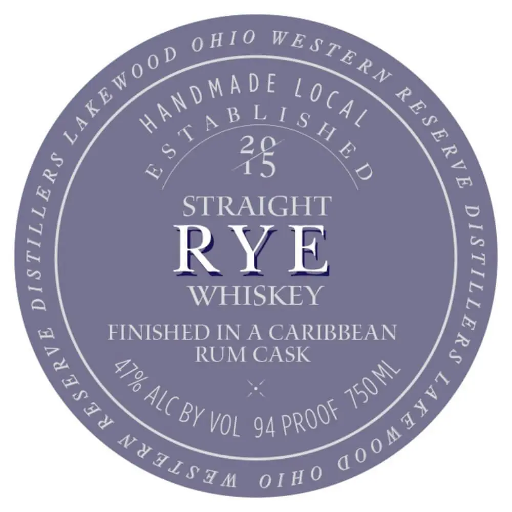Western Reserve Caribbean Rum Cask Finished Straight Rye - Image 2