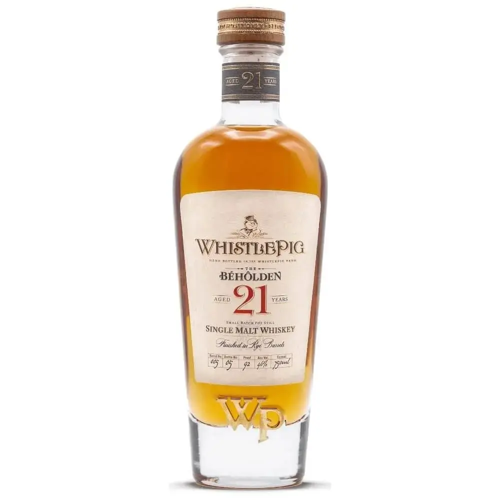 WhistlePig The Beholden 21 Year Old Finished in Rye Barrels
