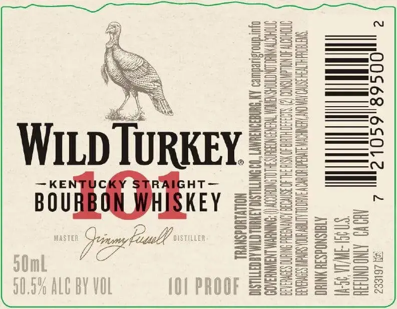Wild Turkey 101 Kentucky Straight Bourbon Whiskey 50ml