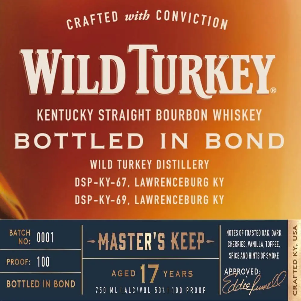 Wild Turkey Master's Keep Bottled In Bond 17 Year Old