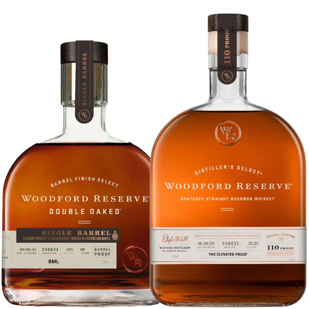 Woodford Reserve 2026 Store Pick Bundle: Double Oaked Single Barrel “BML” Store Pick & 110 Proof “The Elevated Proof” Store Pick