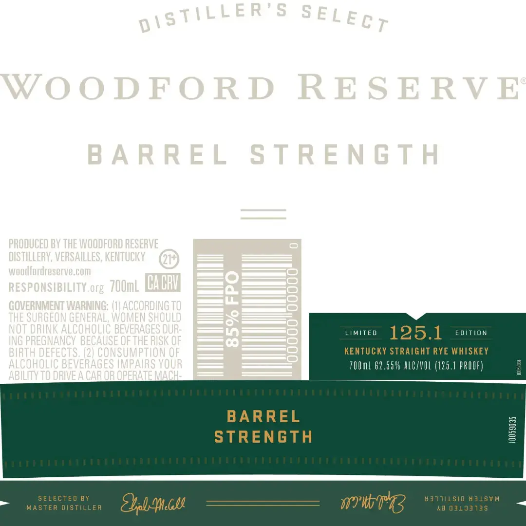 Woodford Reserve Barrel Strength Kentucky Straight Rye Whiskey 125.1 Proof - Image 2