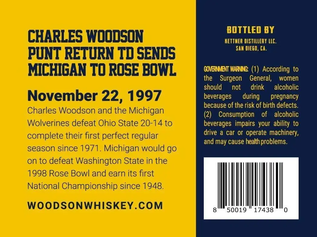 Woodson Bourbon Whiskey Limited Edition Michigan Commemorative Bottle - Image 2