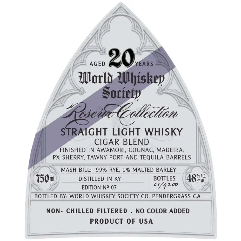 World Whiskey Society Reserve Collection Cigar Blend Light Whiskey - Image 2